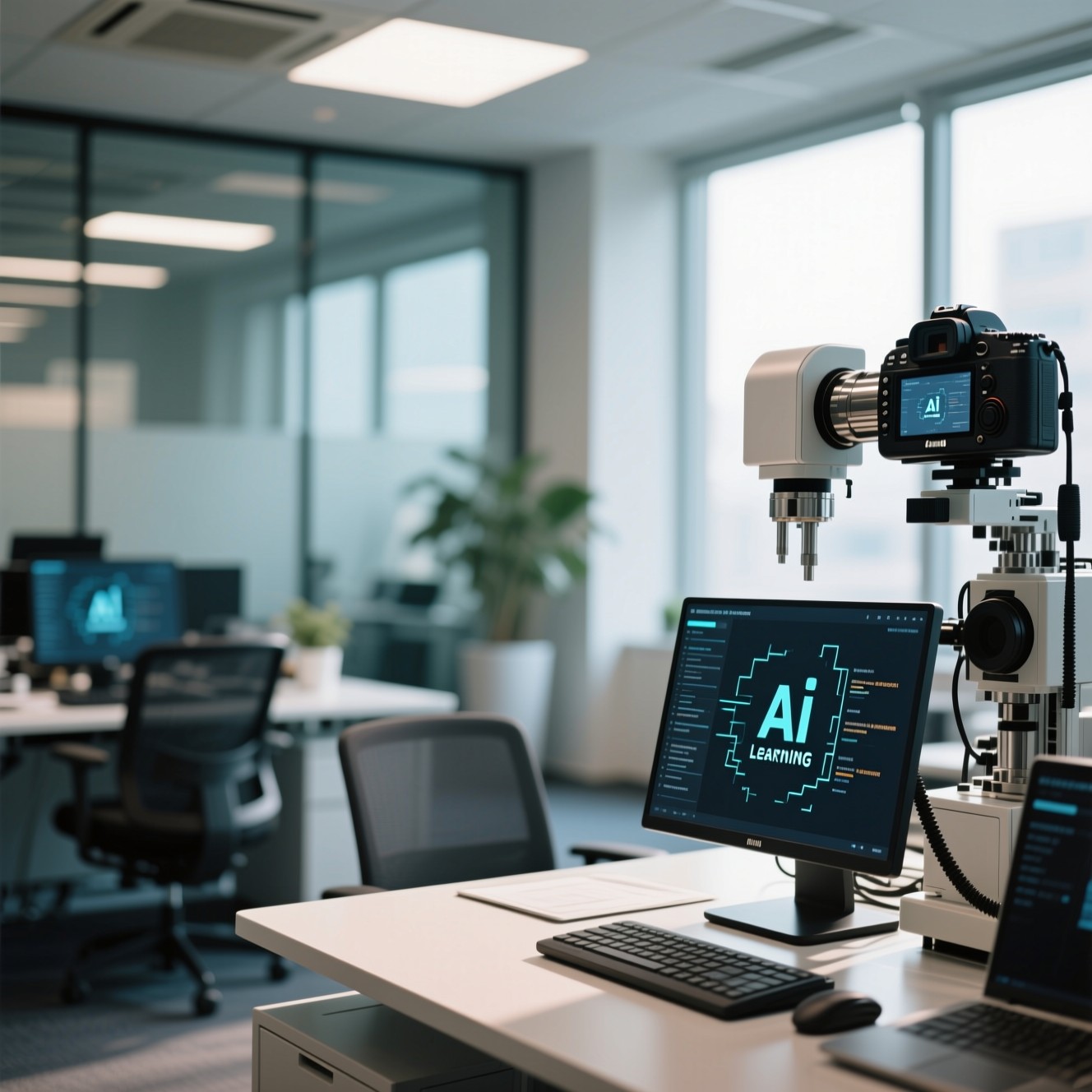 AI and machine learning abstract visualization